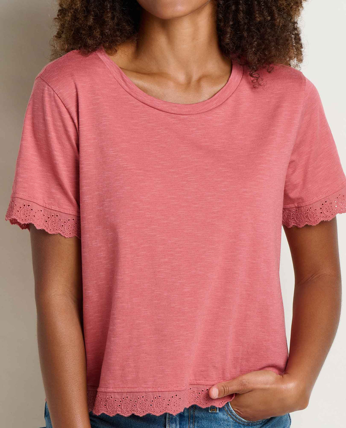 Toad&Co Clara Tee - Organic Cotton & TENCEL™ Eyelet Trim Women's Tee