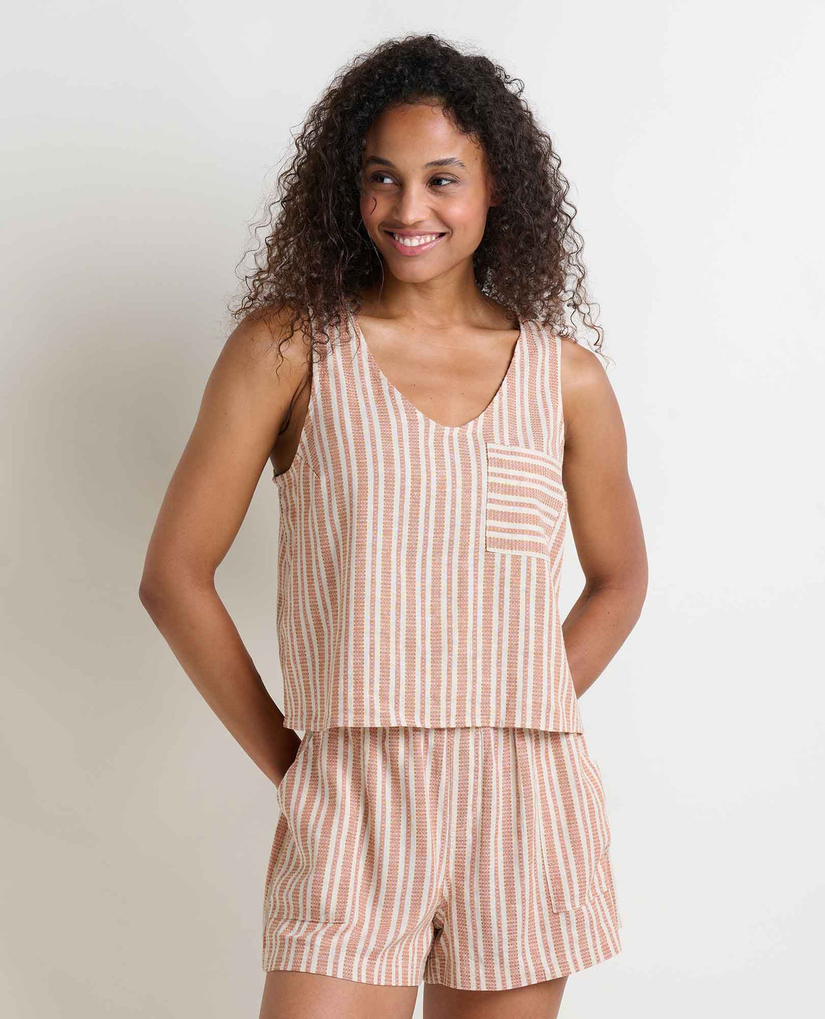 Toad&Co Taj Hemp Button Back Tank Top - Better than Linen