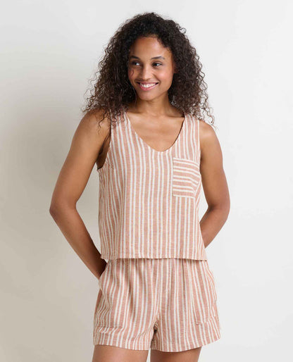 Toad&Co Taj Hemp Button Back Tank Top - Better than Linen