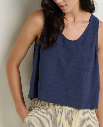Toad&Co Taj Hemp Button Back Tank Top - Better than Linen