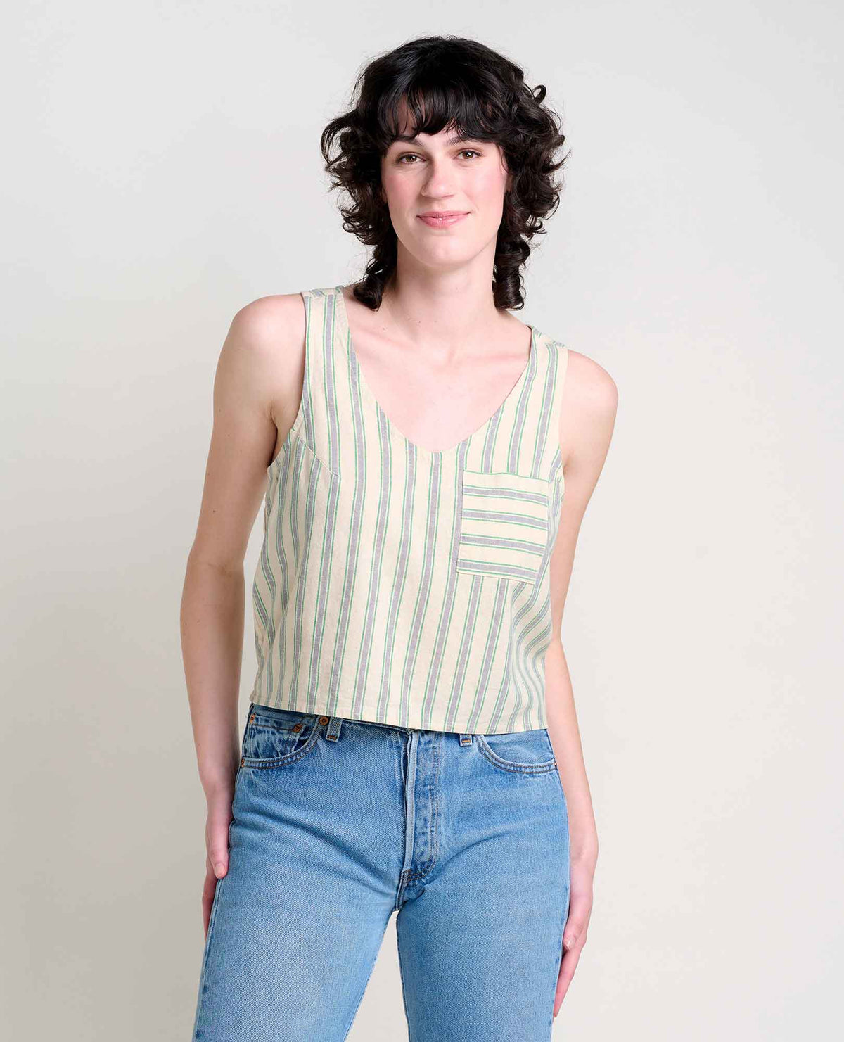 Toad&Co Taj Hemp Linen Tank Top with Button Back - by Toad&Co