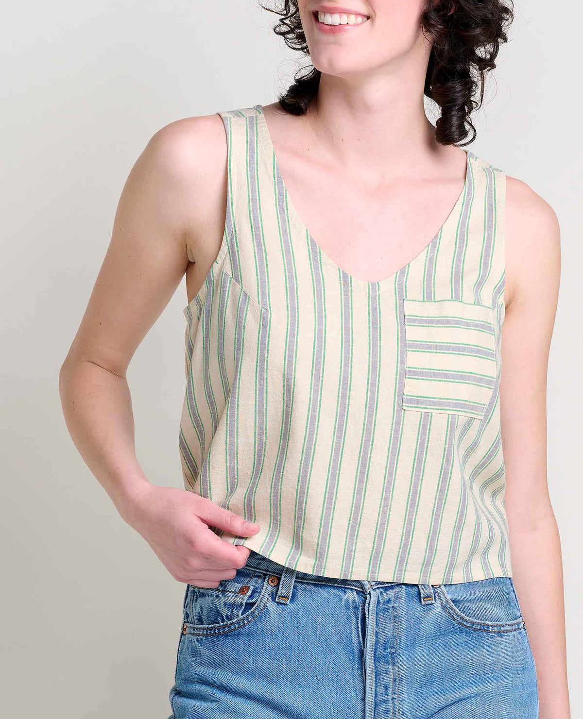 Toad&Co Taj Hemp Linen Tank Top with Button Back - by Toad&Co