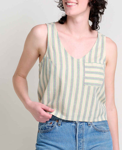 Toad&Co Taj Hemp Linen Tank Top with Button Back - by Toad&Co