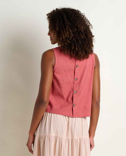 Toad&Co Taj Hemp Button Back Tank Top - Better than Linen