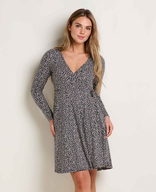 Toad&Co Freesia Long Sleeve Wrap Dress - Soft, Stretchy & Eco-Friendly