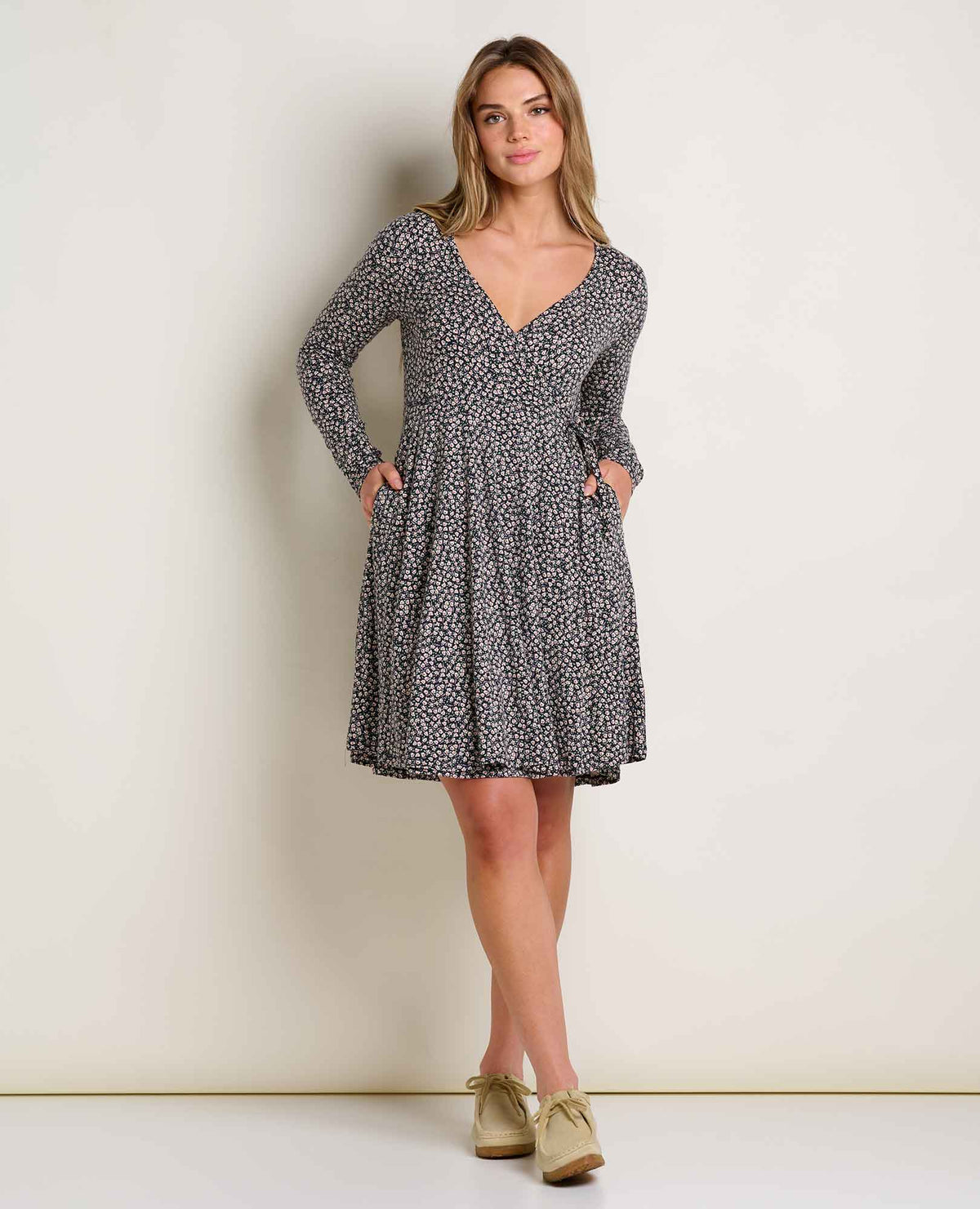 Toad&Co Freesia Long Sleeve Wrap Dress - Soft, Stretchy & Eco-Friendly