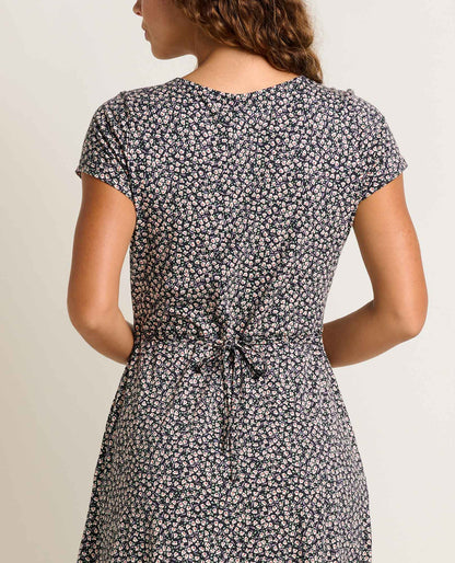 Toad&Co Rose Short Sleeve V-Neck Midi Dress - Soft with Stretch