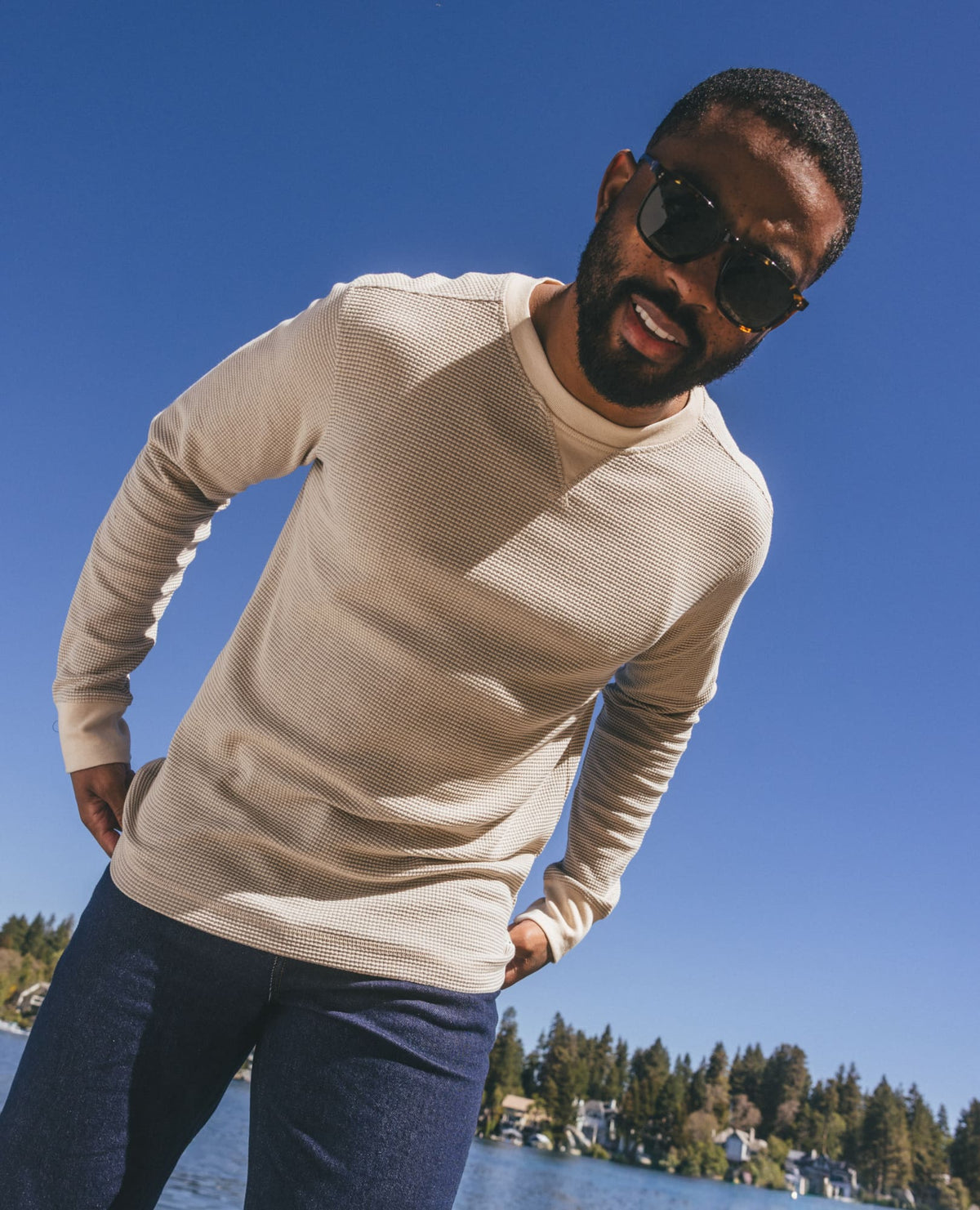 Toad&Co Men's Framer Long Sleeve Waffle Crewneck Tee - by Toad&Co