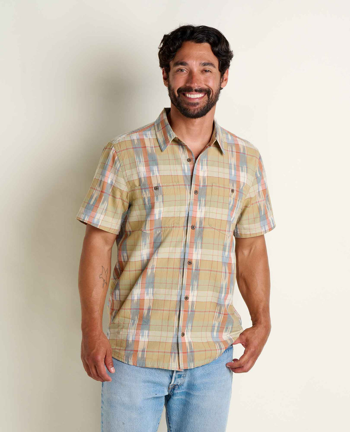 Toad&Co Smythy Shirt - Organic Cotton Ikat Spacedye Short Sleeve Shirt