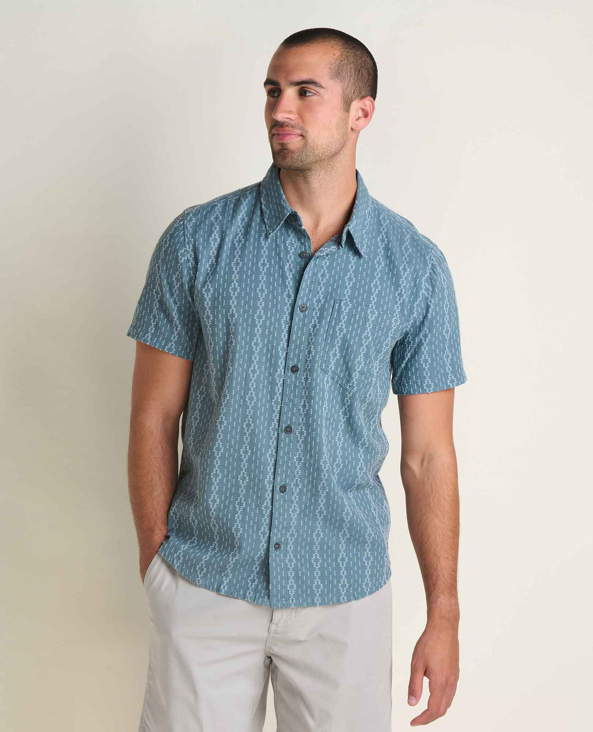 Toad&Co Treescape Shirt - 100% Organic Cotton Dobby Weave Summer Shirt