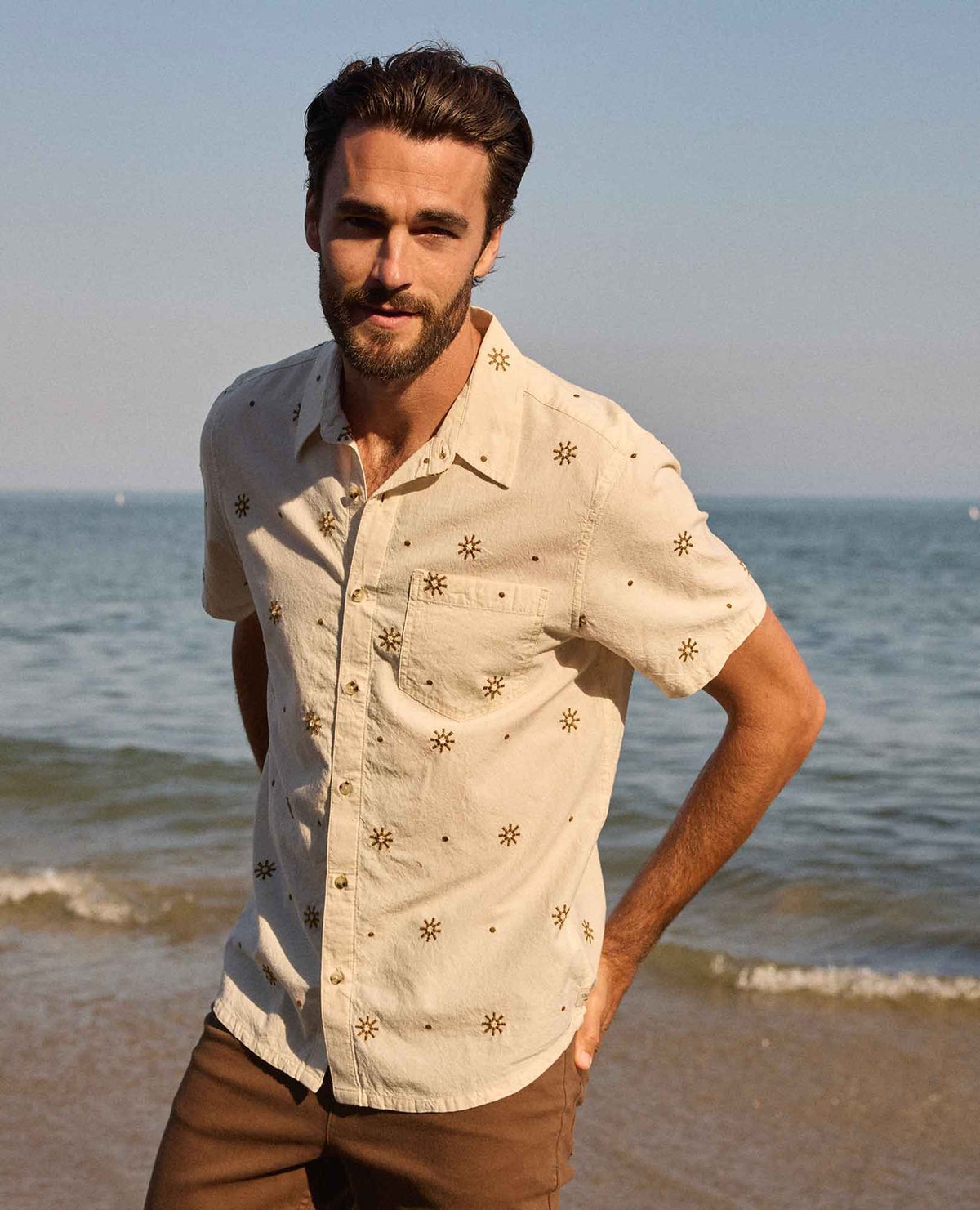 Toad&Co Airscape Embroidered Shirt - Organic Cotton Tropical Shirt for Men