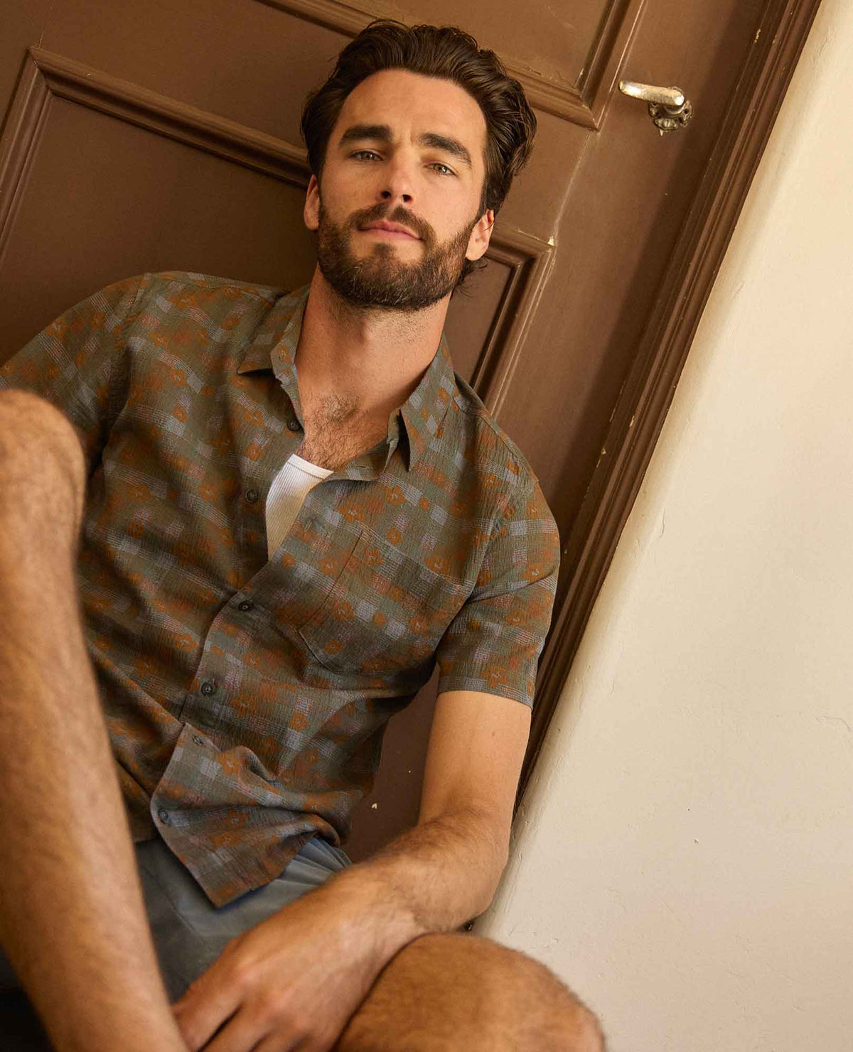 Toad&Co Men's Fletcher Shirt - Organic Cotton Stretch Seersucker Shirt