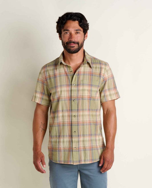 Toad&Co Men's Fletcher Shirt - Organic Cotton Stretch Seersucker Shirt