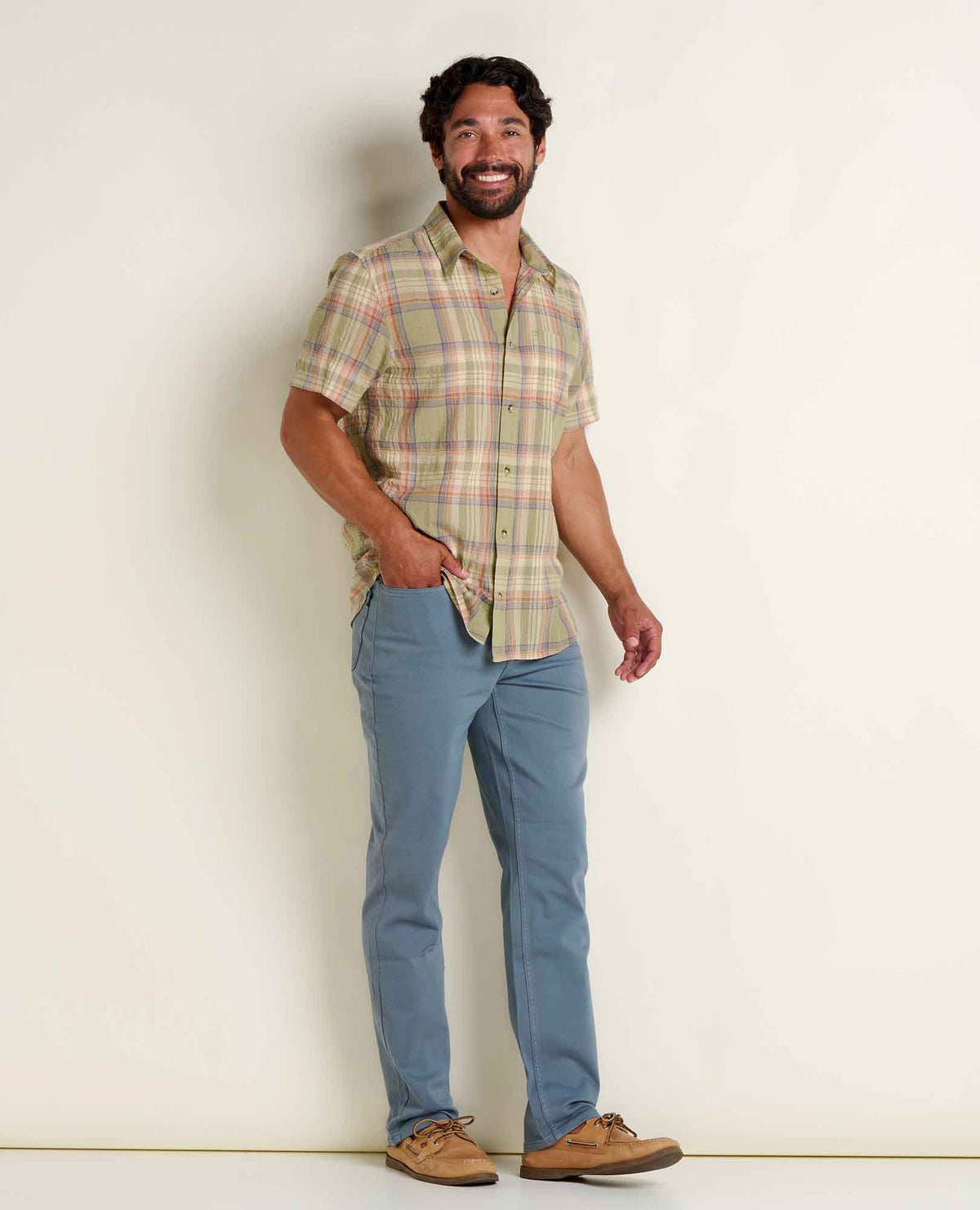 Toad&Co Men's Fletcher Shirt - Organic Cotton Stretch Seersucker Shirt