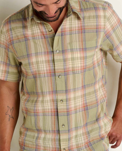 Toad&Co Men's Fletcher Shirt - Organic Cotton Stretch Seersucker Shirt