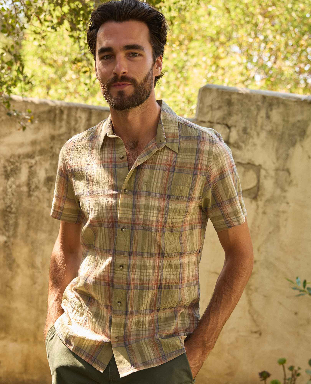 Toad&Co Men's Fletcher Shirt - Organic Cotton Stretch Seersucker Shirt