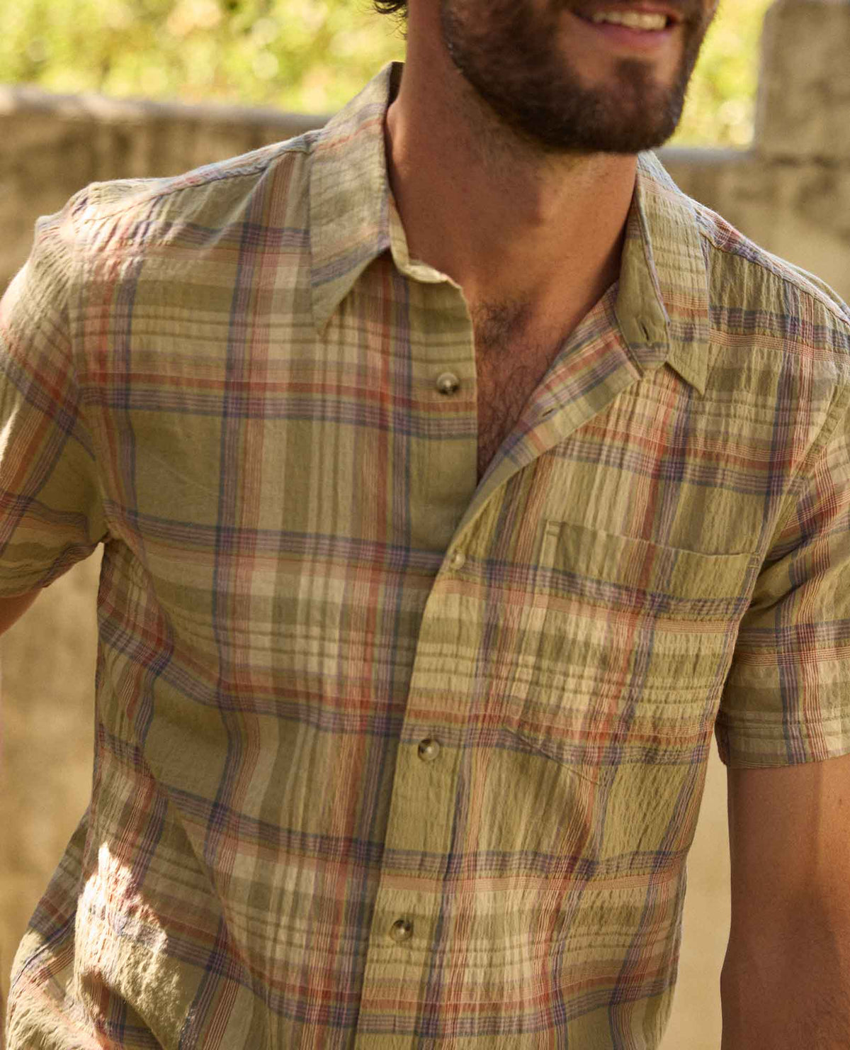 Toad&Co Men's Fletcher Shirt - Organic Cotton Stretch Seersucker Shirt