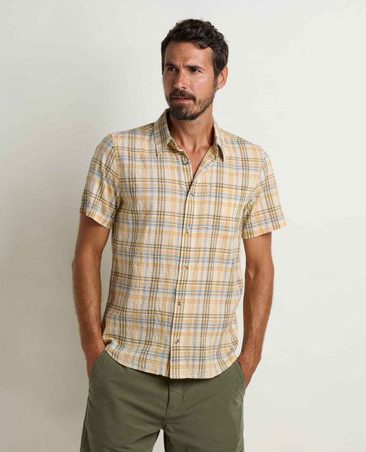Toad&Co Men's Fletcher Shirt - Organic Cotton Stretch Seersucker Shirt