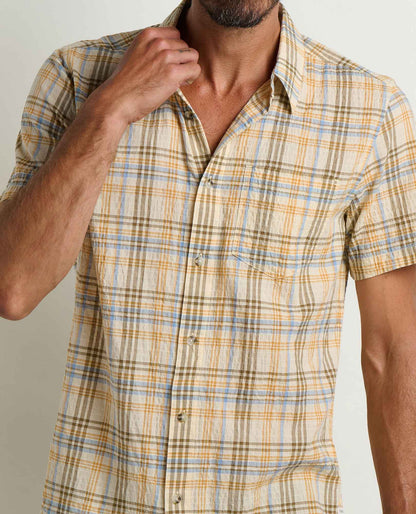 Toad&Co Men's Fletcher Shirt - Organic Cotton Stretch Seersucker Shirt