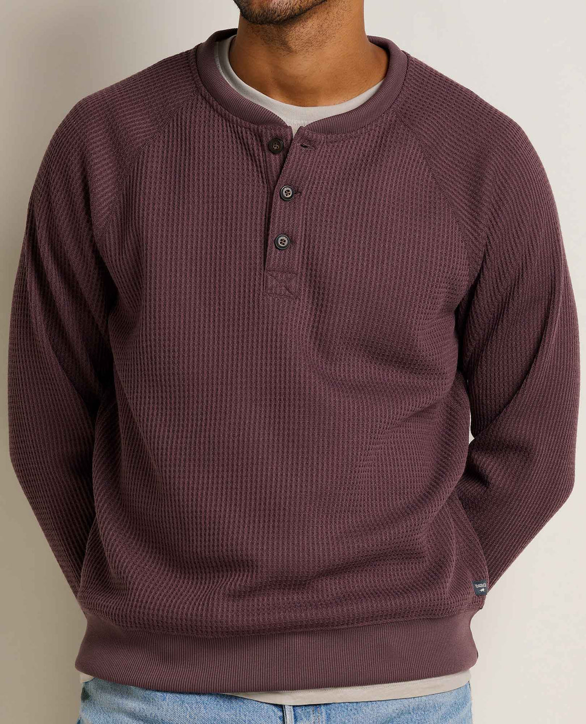 Toad&Co Bitterroot Waffle Knit Henley - Recycled Polyester by Toad&Co