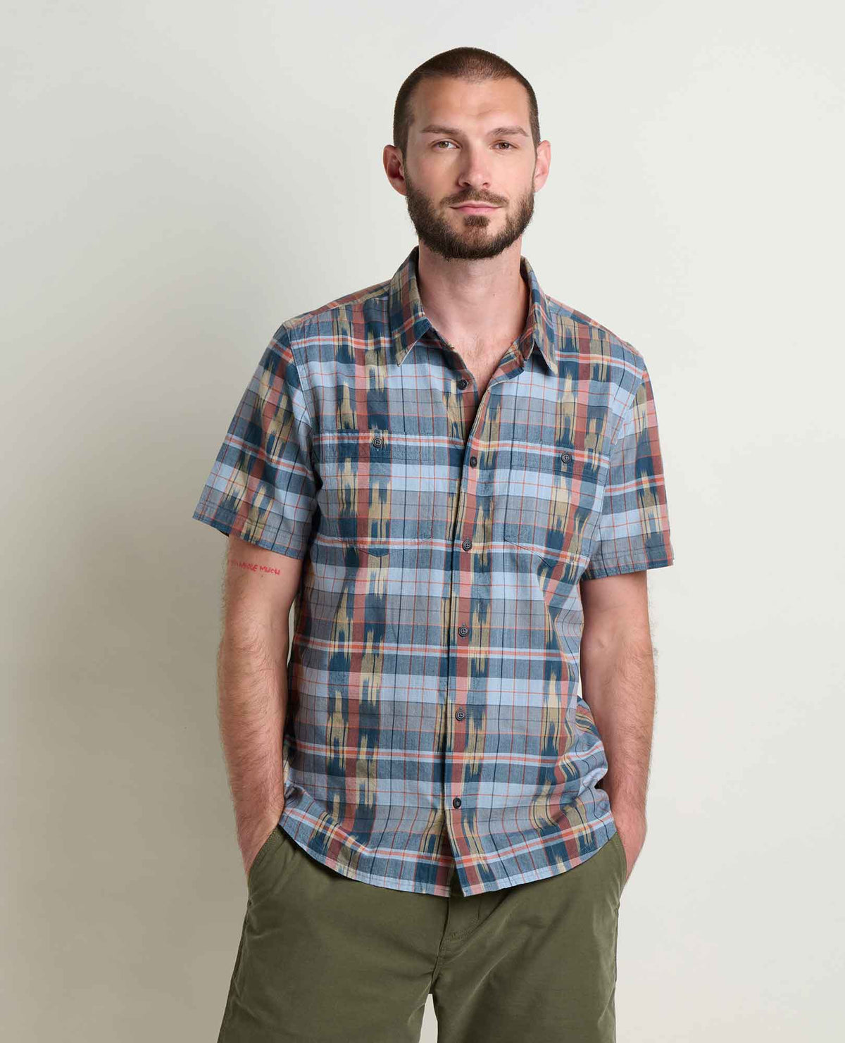 Toad&Co Smythy Shirt - Organic Cotton Ikat Spacedye Short Sleeve Shirt