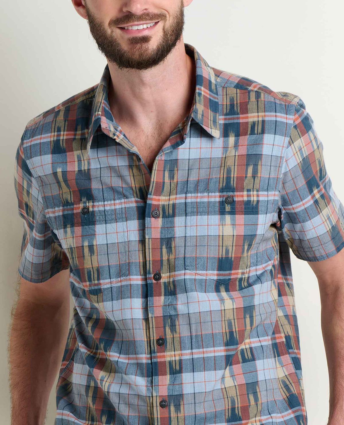 Toad&Co Smythy Shirt - Organic Cotton Ikat Spacedye Short Sleeve Shirt