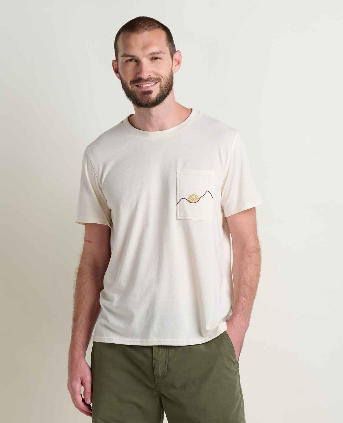 Toad&Co Men's Re-Form Embroidered Crew - Sustainable Recycled Cotton Tee