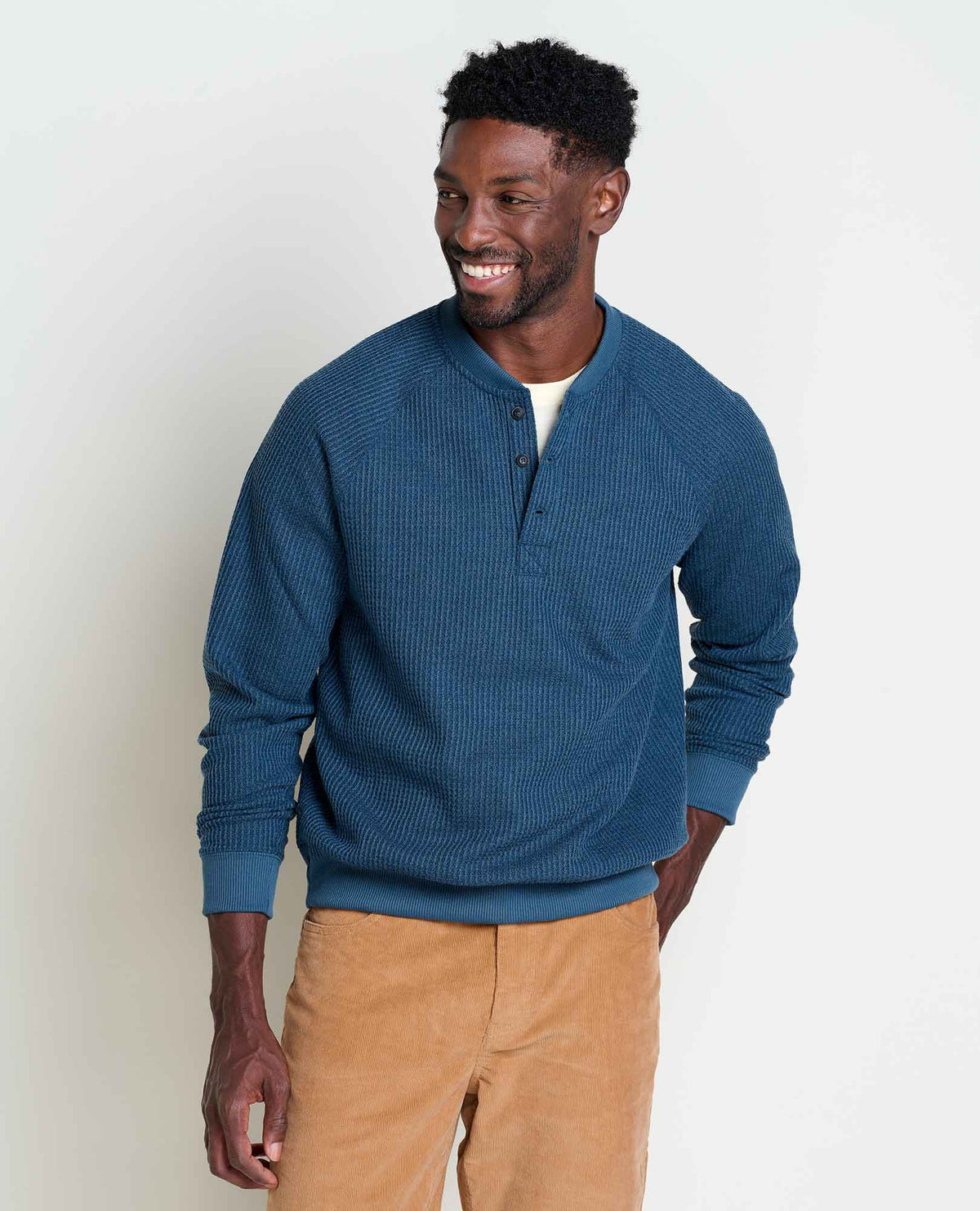 Toad&Co Bitterroot Waffle Knit Henley - Recycled Polyester by Toad&Co
