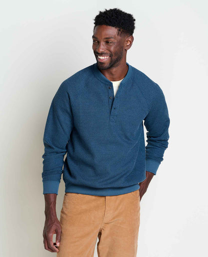 Toad&Co Bitterroot Waffle Knit Henley - Recycled Polyester by Toad&Co