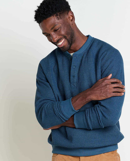 Toad&Co Bitterroot Waffle Knit Henley - Recycled Polyester by Toad&Co