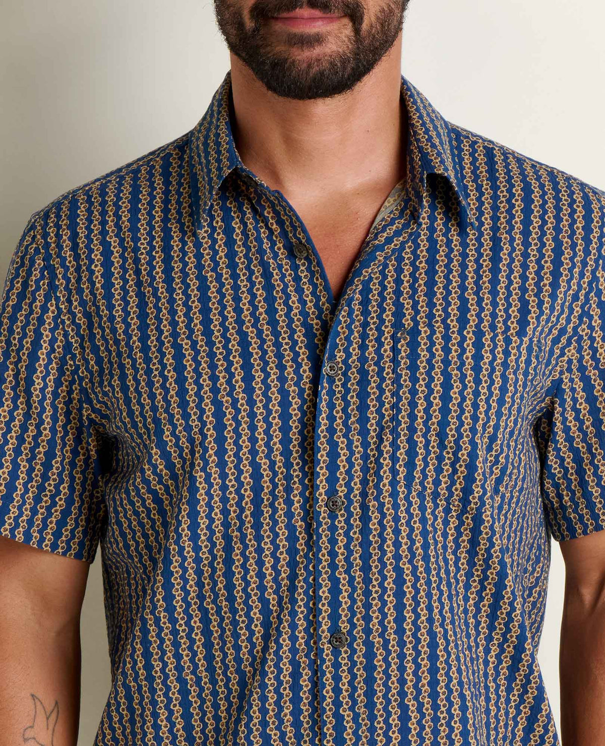 Toad&Co Men's Fletcher Shirt - Organic Cotton Stretch Seersucker Shirt